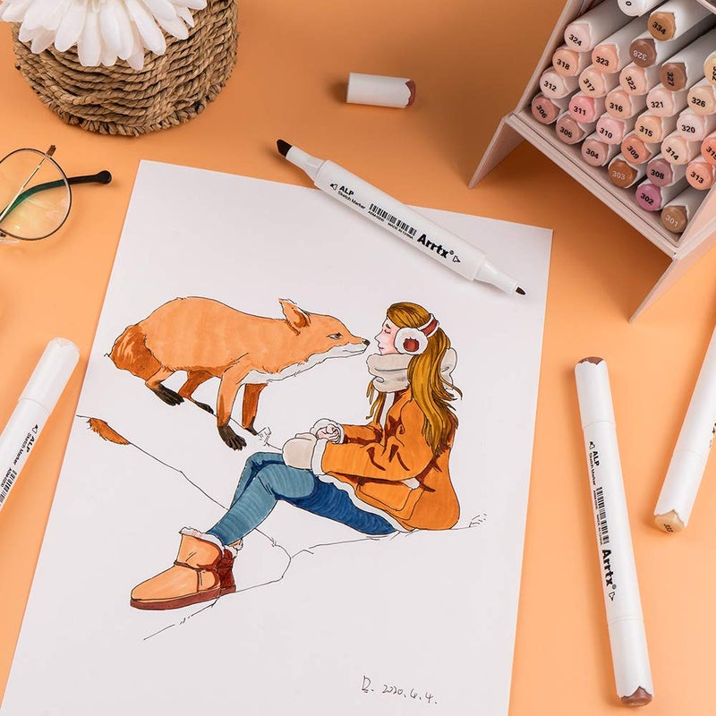 Arrtx Skin Tone Markers, ALP 36 Dual Tip Alcohol Based Art Pen Skin Markers for Illustration Sketching Drawing Coloring - Image 3